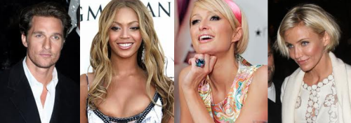 HydraFacial sztárcsapata: Mattew Mc Conaghey; Beyoncé; Paris Hilton; Cameron Diaz