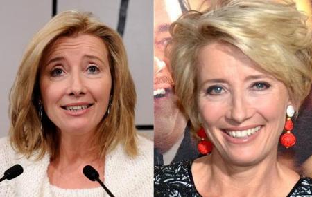 Emma Thompson egy madridi kiállítás megnyitóján 2009 -ben és 2013-as Oscar gálán Emma Thompson egy madridi kiállítás megnyitóján 2009 -ben és 2013-as Oscar gálán